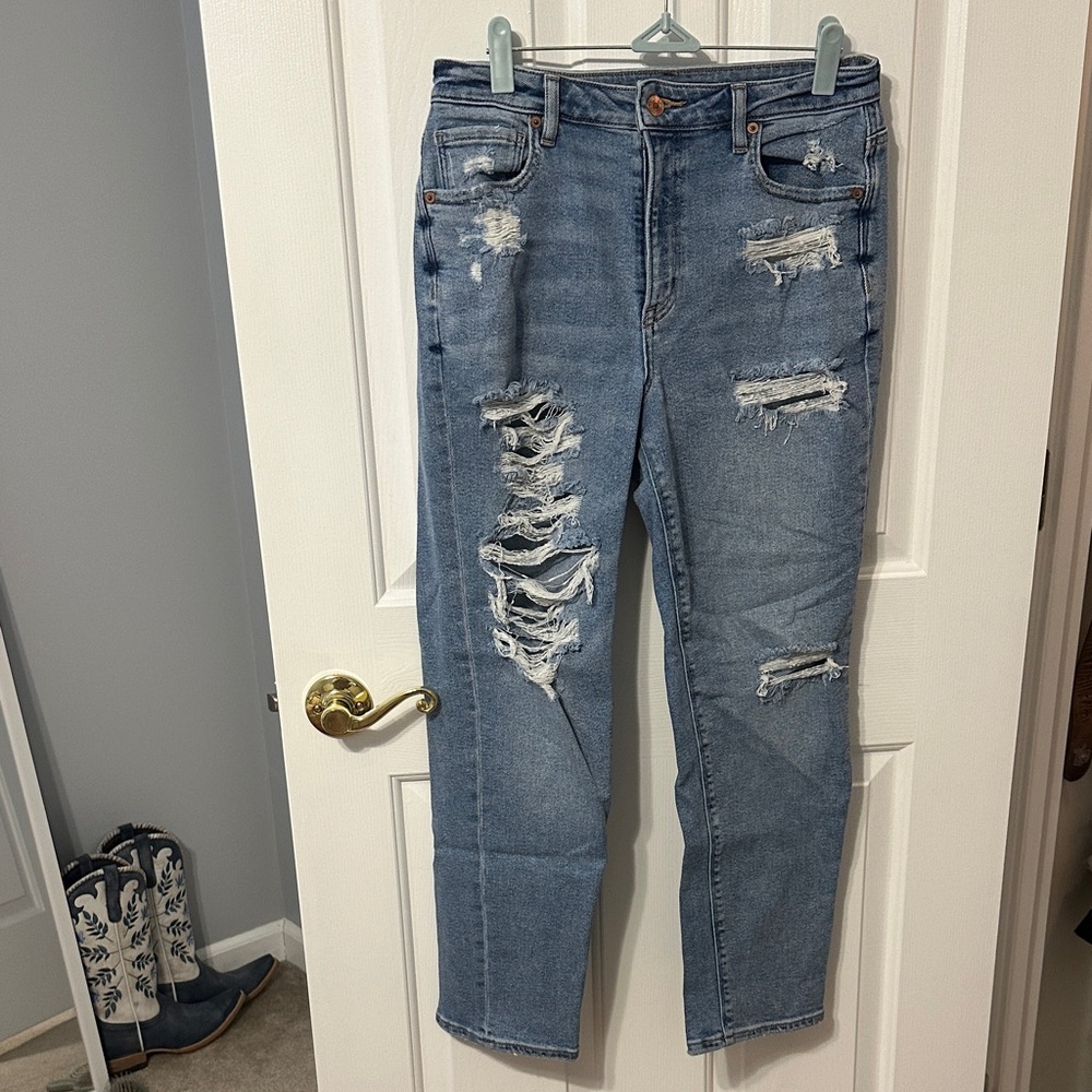 American Eagle Distressed Mom Jeans